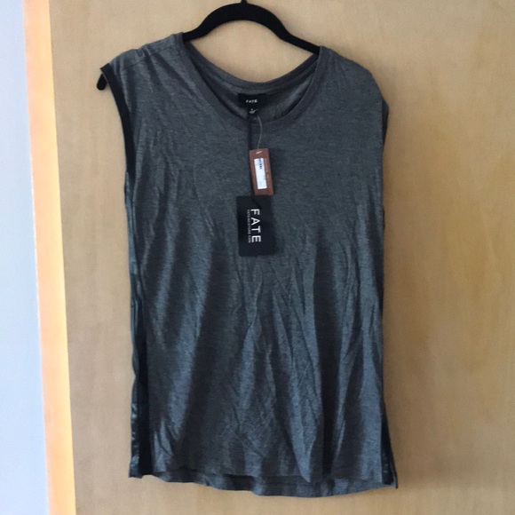 Fate Tops - NWT grey and black top